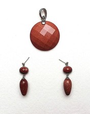 Lola Rose Gold Sandstone Pendant Drop & Matching Earrings Set