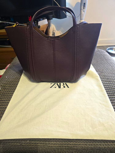 Zara burgundy leather - leather, bag