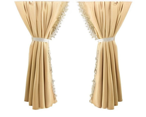 Velvet beige curtains - v8, +