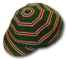 Green Red & White Venetian Stripe Wool Worsted School Uniform / Rowing Cap