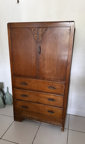 Antique 1930s art deco tallboy - 1930s,