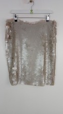 M&S Skirt Neutral Sequin Embellished Knee Length Straight RRP £49.50 New F2