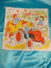 Vintage Cotton Handkerchief Illustration by Mabel Lucie Attwell 1940s Retro