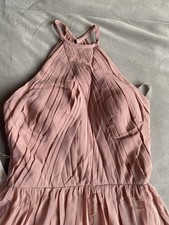 Halter A-line Pleated Floor Length Chiffon Dress