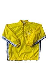Vintage Adidas Windbreaker Jacket Mens Large Yellow 90s Embroidered Logo
