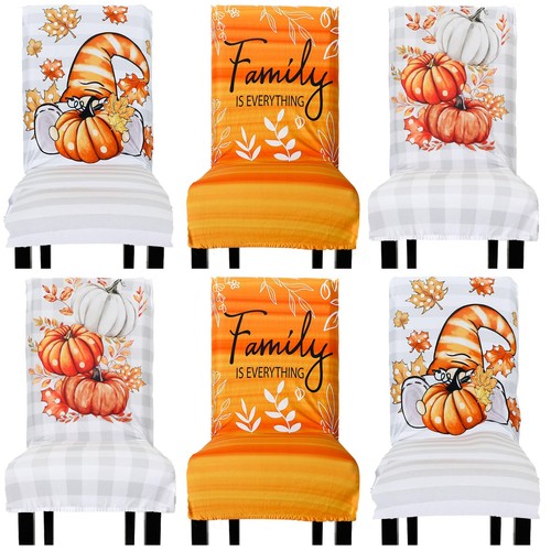 6pcs fall chair cover - fall, pumpkin