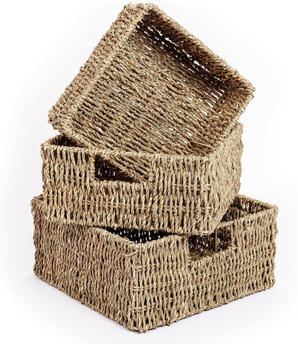 Seagrass storage baskets set - storage,