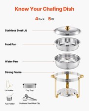 SucceBuy 4 Pack Chafing Dish