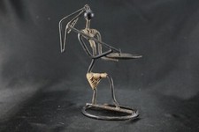 Antique Handmade Metal African Statue Candle Holder | Rare Tribal Collectible