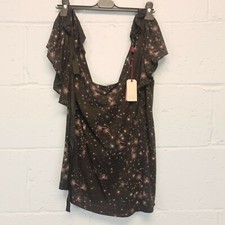 Ted Baker Top Blouse Size 3 Womens Camisole Grey Regular Tencel Silk  RRP £45