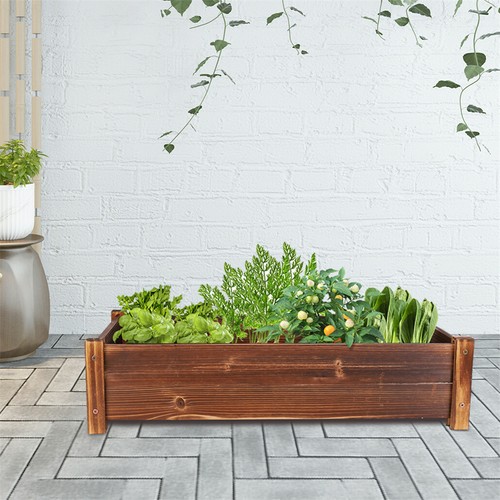 Solid wooden frame raised bed - solid,