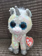 TY BOO Diamond Unicorn Beanie baby Flippables From USA - 18cm - NEW