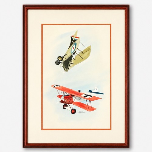 Framed wwi biplane aviation - framed,