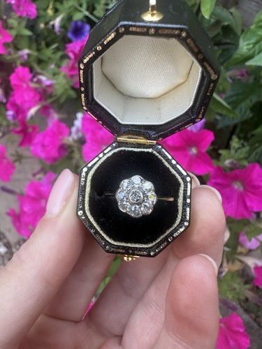 Edwardian diamond daisy ring - edwardian,