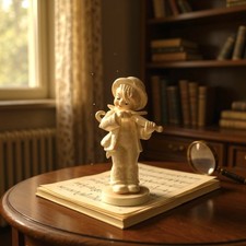 MJ Hummel Goebel LITTLE FIDDLER #169 white glazed figurine Expressions of Youth