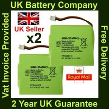 2 x BT Verve 410/450 Twin Cordless Phone Batteries NiMH 2.4V 600mAh GP 5M702BMX