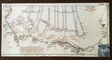 1945 WWII D-DAY OPERATION MAP “OPERATION NEPTUNE”, UTAH, OMAHA, GOLD, JUNO,SWORD