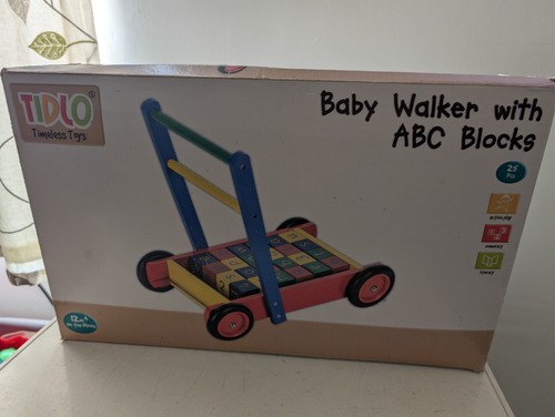 Colourful wooden baby - baby, walker