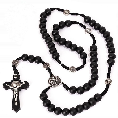 Wood rosary necklace - wood, wooden