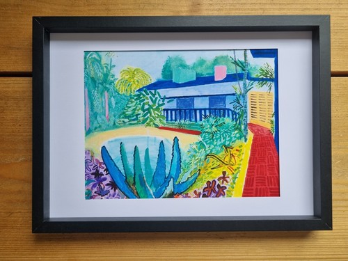 Framed hockney print x7 - framed,