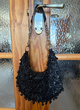 Gothic Beaded Black Handbag - 1920s Flapper Style