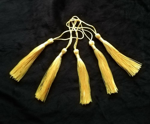 Soft yellow craft tassels - 5, x