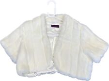 Debut Ivory Faux Fur Shirt Sleeve Bolero Shrug Size S/ M Occasion