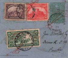 HAITI Card 1928 SPECIAL *LINDBERGH* VISIT FLIGHT CANCEL Airmail {Muller #13}KT88