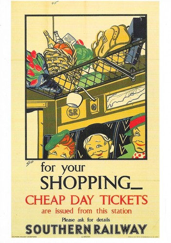 Postcard rail poster southern - rail,