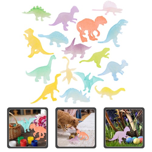 16pcs small dinosaur toys glow - small,