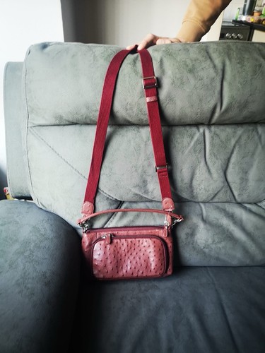 Faux ostrich maroon cute
