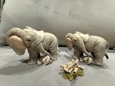 Vintage Tuskers Elephants Love Is Watching Over You Handpainted 2003 Adorable 