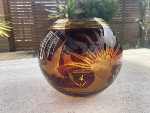 Vintage bohemian glass globe - bohemian,