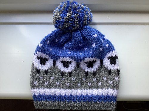 Hand knitted sheep - hand,