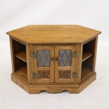 Old Charm  Corner TV Stand Video Cabinet Model 2441 in Vintage FREE UK Delivery