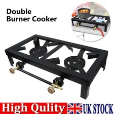 Cast Iron Gas LPG Double Burner Cooker Gas Boiling Ring Restaurant Catering UK