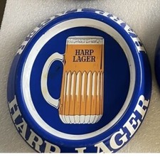Vintage Pub Harp Lager Metal Ashtray , Mancave , Bar Retro Stay Sharp ! Tray