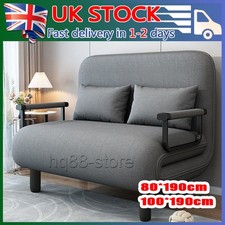 Upholstered 2 Seater Fabric Sofa Bed Sleeper Couch Sofabed Settee Recliner Beds