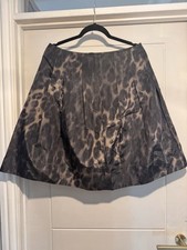 Zara Taffeta Leopard Print Skirt L