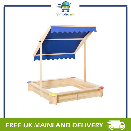 Kids square wooden sandpit - square,