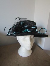 Women's Hat Box Black Straw