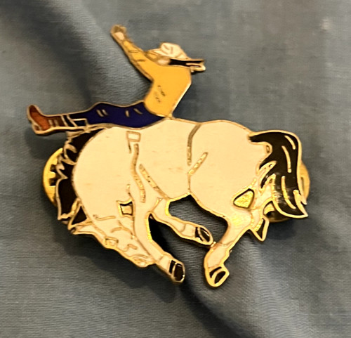 Vintage bucking bronco enamel - vintage,