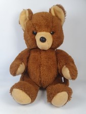 Vintage Brown Tebro Teddy Bear Plush Jointed 17" 44 cm