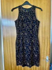 Unworn Vintage Embellished Monsoon Twilight 100% Silk Dress small UK10 / UK8
