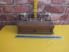 Vintage Inkwell stand with 2