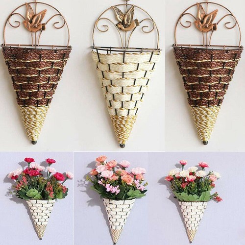 Wall hanging planter rattan - hanging,