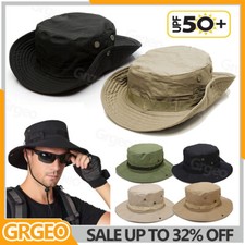 Mens Sun Hat Wide Brim Waterproof UV Protection Safari Bucket Fishing Hiking NEW