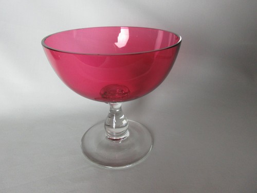 Cranberry glass serving dish - serving,