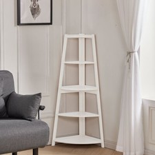 5 Tier White Corner Ladder