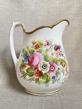 Antique 1874 Wedding Pitcher Jug Mr & Mrs Perkins Lincolnshire Floral Boquete
